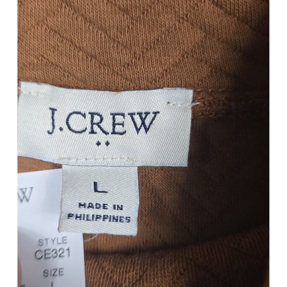 J Crew Factory Womens Large Brown Herringbone Pullover Sweater New - Picture 2 of 7